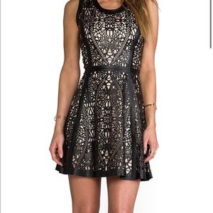 SOLD NWT Parker Flavia Leather Detail Dress